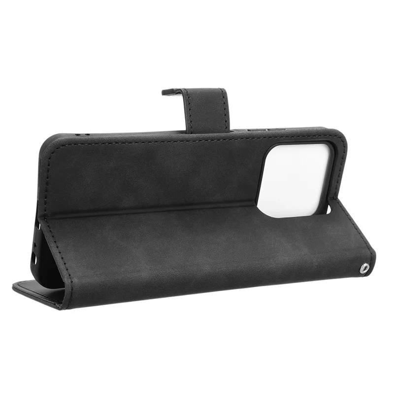 For ZTE Axon 60 Lite Leather Case Skin-Feel Anti-Drop Wallet Flip Phone Cover - Black