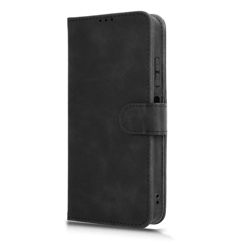 For ZTE Axon 60 Lite Leather Case Skin-Feel Anti-Drop Wallet Flip Phone Cover - Black