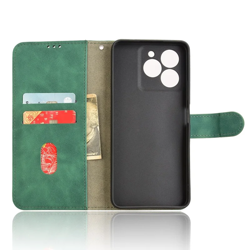 For Ulefone Note 20 Pro Leather Case Skin-Feel Anti-Drop Wallet Flip Phone Cover - Green