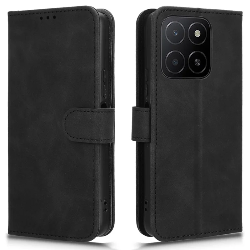 Futera skórzana na Honor X5b, etui typu portfel z funkcją podpierania i magnesem, odporno na upadek, czarne