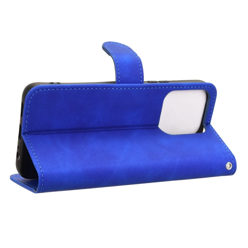 For Honor X5b Leather Case Skin-Feel Anti-Drop Wallet Flip Phone Cover - Blue