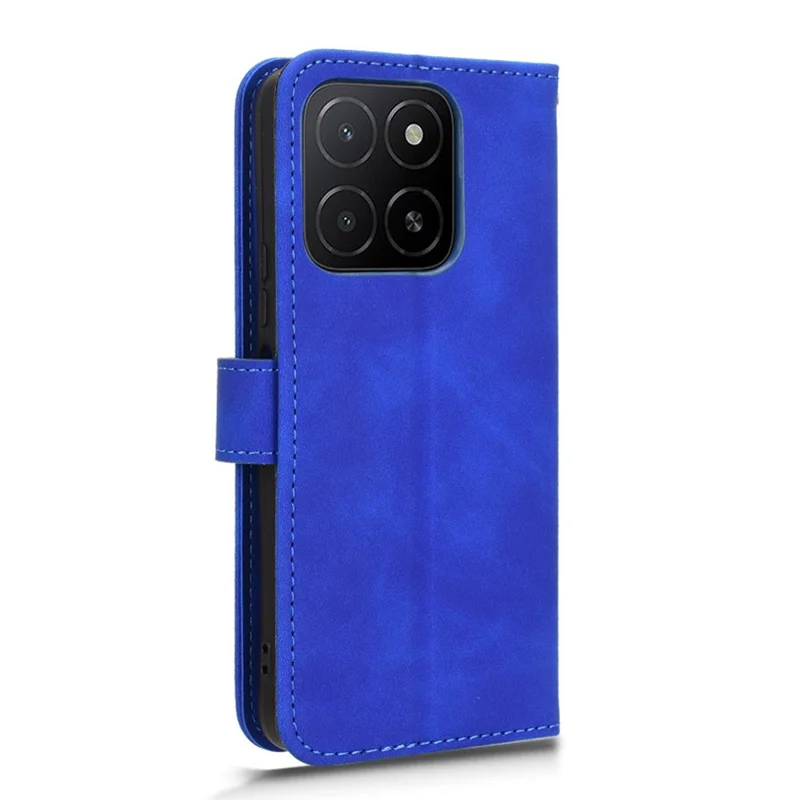 For Honor X5b Leather Case Skin-Feel Anti-Drop Wallet Flip Phone Cover - Blue