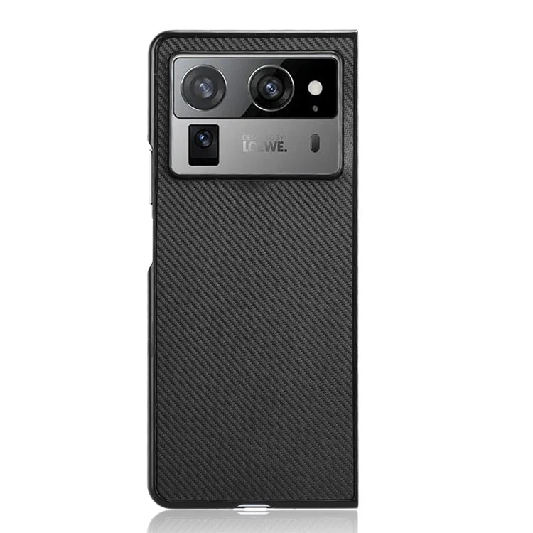 Для TECNO Phantom V Fold2 чехол с текстурой из углеродного волокна, ударопрочный ПУ+ПК чехол для телефона - черный
