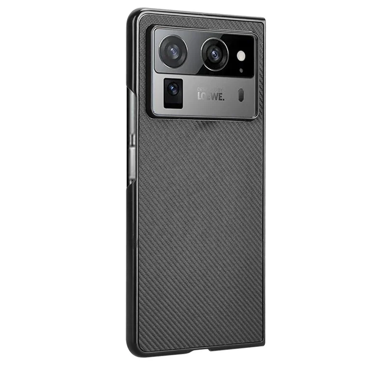 Для TECNO Phantom V Fold2 чехол с текстурой из углеродного волокна, ударопрочный ПУ+ПК чехол для телефона - черный
