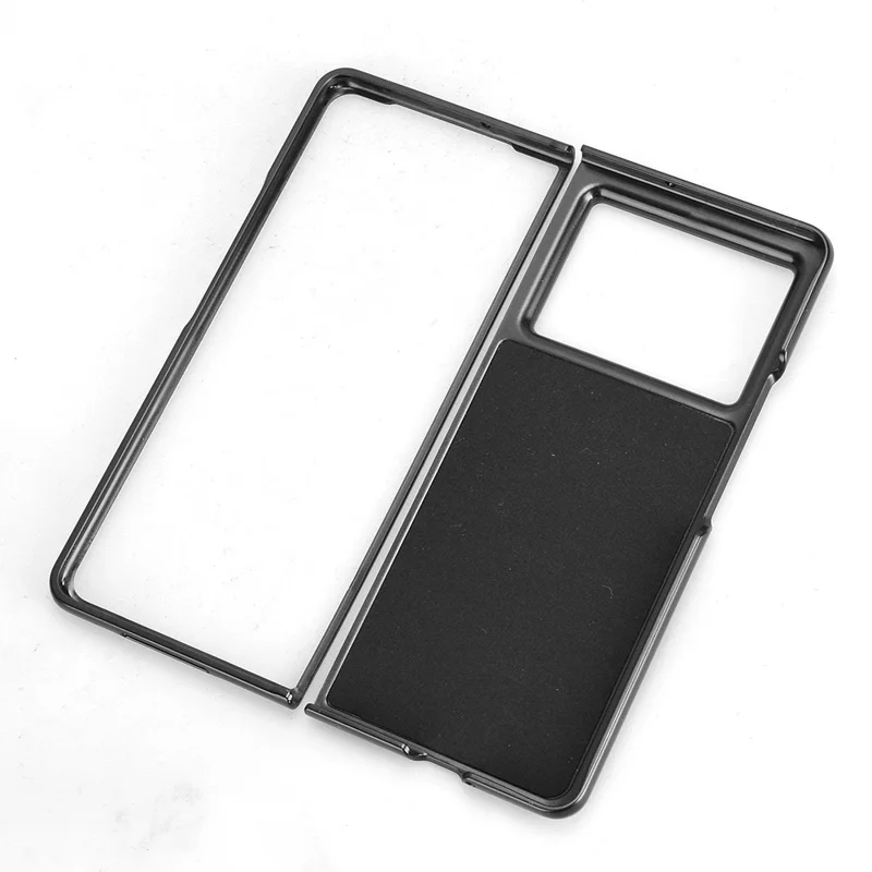 For TECNO Phantom V Fold2 Case Carbon Fiber Texture Shockproof PU+PC Phone Cover - Brown
