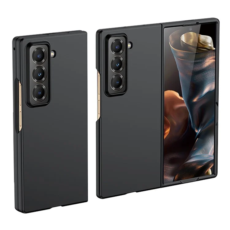 Étui spécial pour Samsung Galaxy Z Fold avec texture au toucher en polycarbonate dur et pliable - Noir