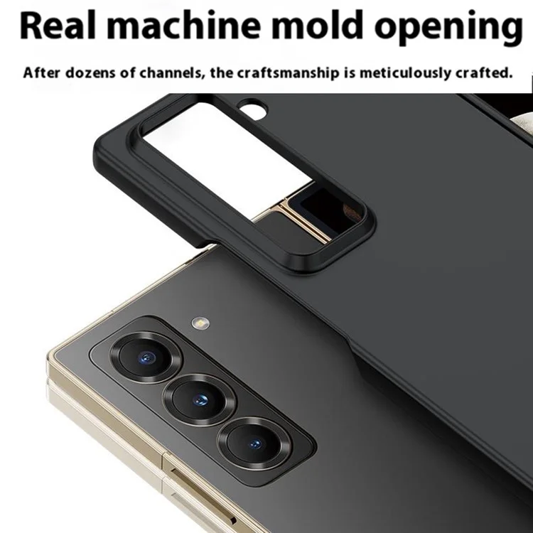 Étui spécial pour Samsung Galaxy Z Fold avec texture au toucher en polycarbonate dur et pliable - Noir