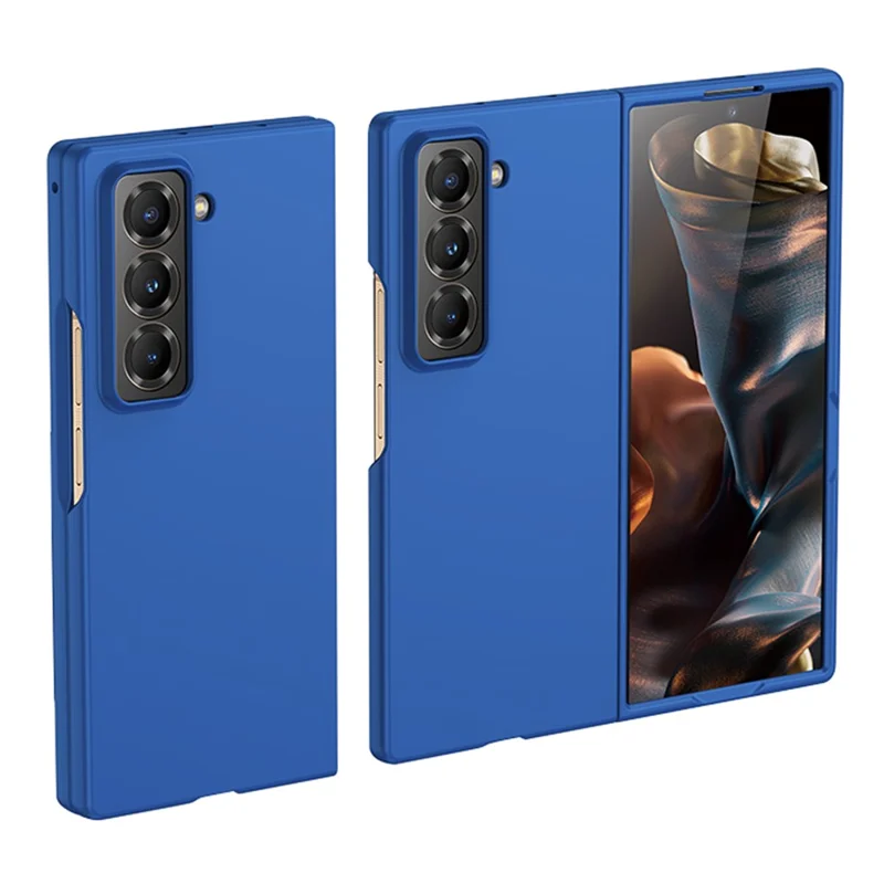Für Samsung Galaxy Z Fold Spezialgehäuse Skin-Touch-Textur Harte PC-Falthandyhülle - Dunkelblau
