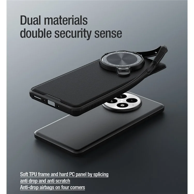 NILLKIN Camshield Prop Series Hülle für OnePlus 13 mit Kameraschutz aus PC + TPU - Schwarz