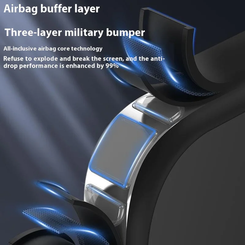 For iPhone 16 Pro Case Compatible with MagSafe PC+TPU Rotating Kickstand Phone Cover - Transparent