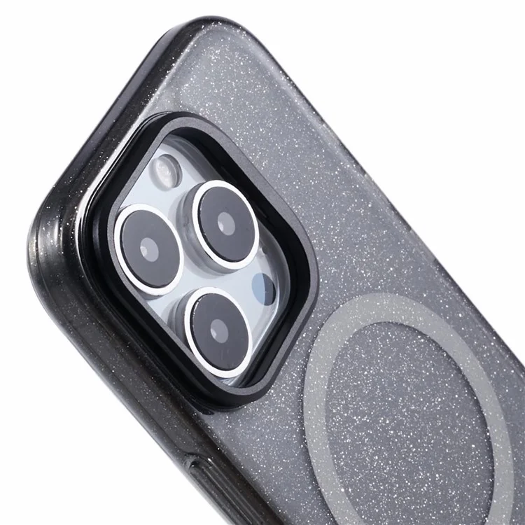 Custodia per iPhone 16 Pro Max compatibile con MagSafe, design epossidico con supporto, cover posteriore in TPU+PC - Nero