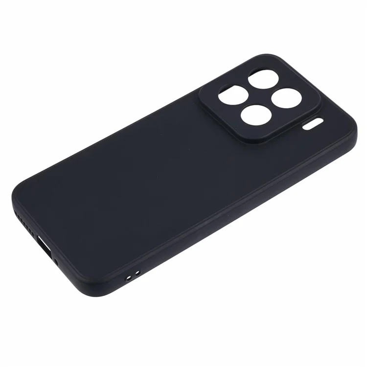 Funda para Xiaomi 15 Pro, carcasa trasera de TPU suave con revestimiento de fibra antiarañazos - Negro