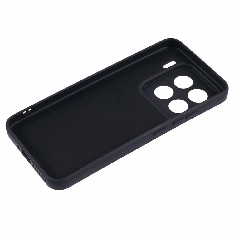 Funda para Xiaomi 15 Pro, carcasa trasera de TPU suave con revestimiento de fibra antiarañazos - Negro