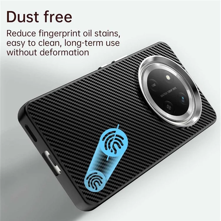For Honor X60 Pro 5G / X9c 5G / Magic7 Lite 5G Case Cell Phone Hybrid Back Cover Carbon Fiber Texture - Black