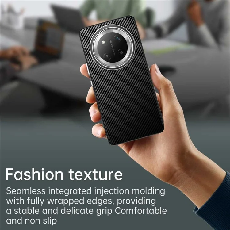 For Honor X60 Pro 5G / X9c 5G / Magic7 Lite 5G Case Cell Phone Hybrid Back Cover Carbon Fiber Texture - Black