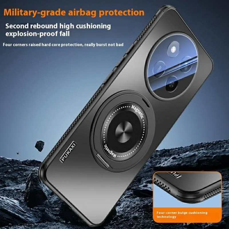Étui For Honor X60 Pro 5G Compatible avec MagSafe Support Béquille TPU+PC Dissipation Thermique Housse de Protection - Gris