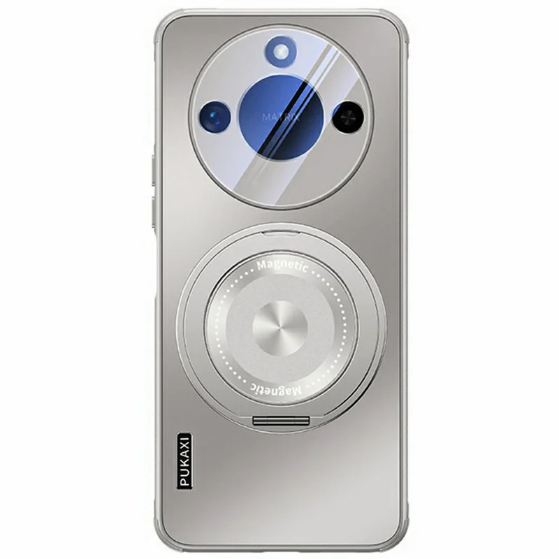 For Honor X60 5G Magnetic Case Kickstand TPU+PC Heat Dissipation Phone Cover - Grey