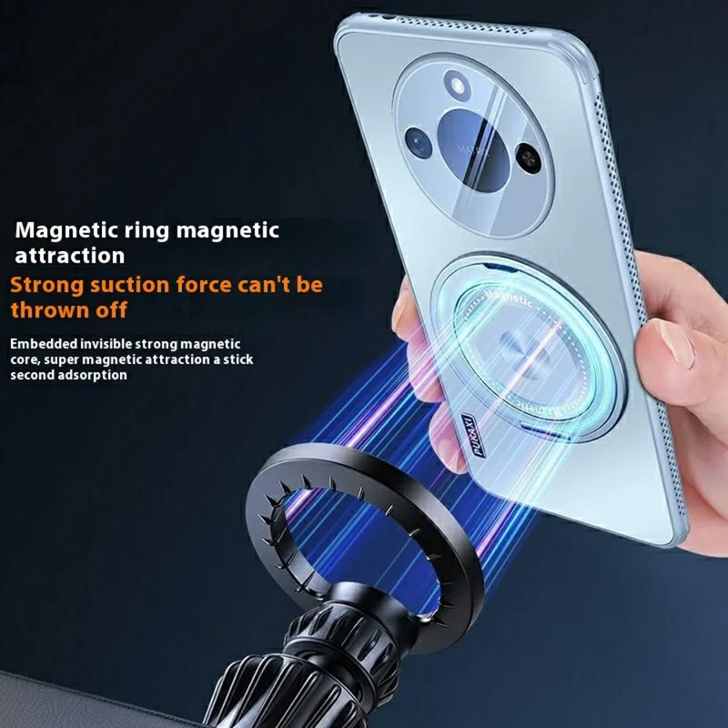 For Honor X60 5G Magnetic Case Kickstand TPU+PC Heat Dissipation Phone Cover - Grey