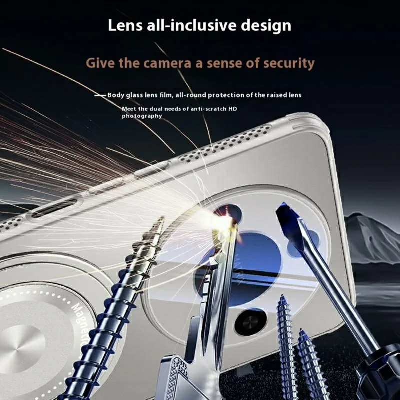 For Honor X60 5G Magnetic Case Kickstand TPU+PC Heat Dissipation Phone Cover - Grey