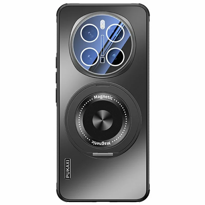 For Honor Magic7 Pro 5G Magnetic Case Kickstand TPU+PC Heat Dissipation Phone Cover - Black