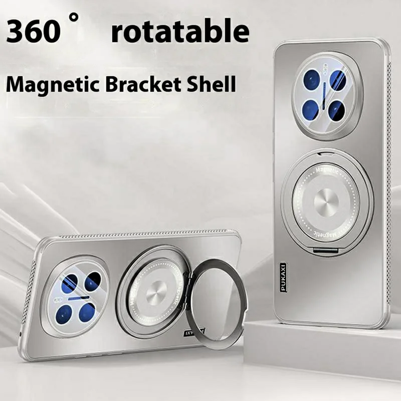Handyhülle für Honor Magic7 5G kompatibel mit MagSafe, Ständer, TPU+PC Wärmeableitung Smartphone Schutzhülle - Grau