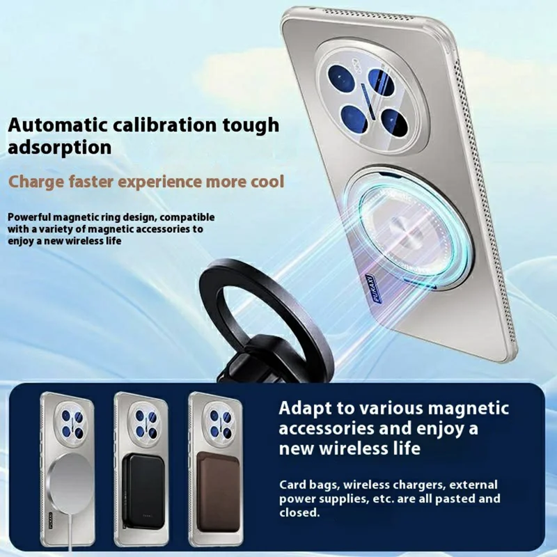 Handyhülle für Honor Magic7 5G kompatibel mit MagSafe, Ständer, TPU+PC Wärmeableitung Smartphone Schutzhülle - Grau