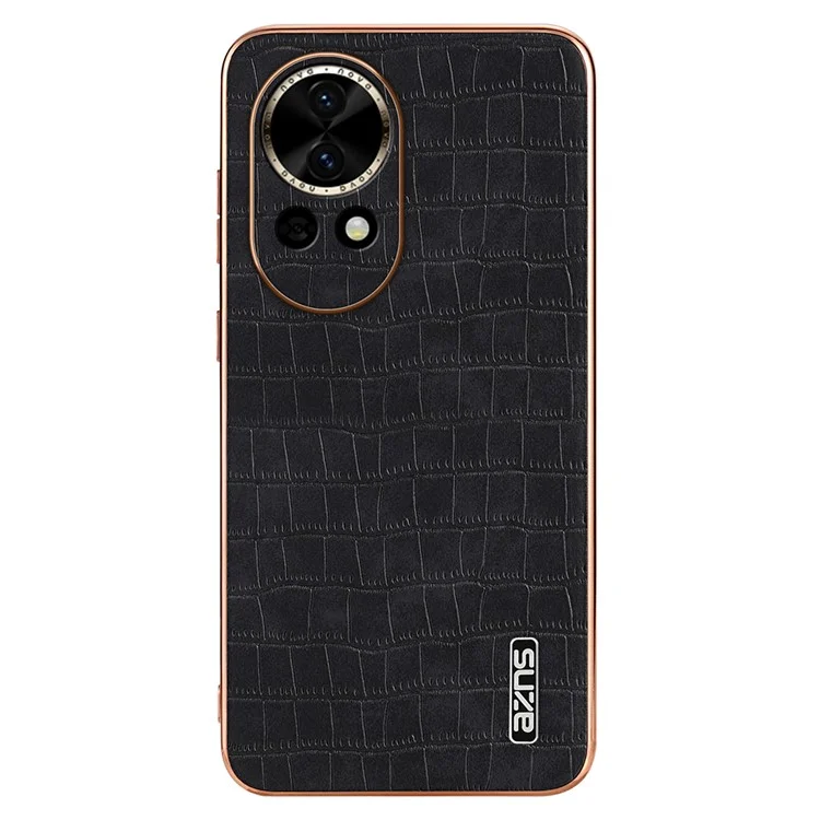 AZNS Para Huawei nova 13 5G Capa Textura de Crocodilo Eletroplatinado PU+TPU - Preto