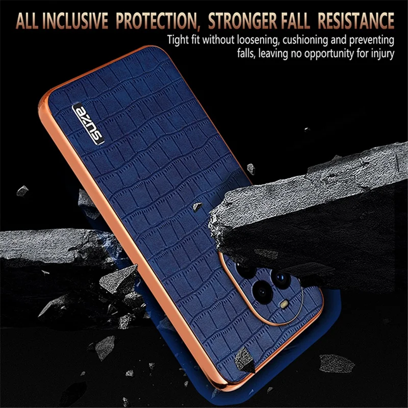 AZNS Per Huawei nova 13 Pro 5G Custodia Texture Coccodrillo Elettroplaccata PU+TPU - Nero