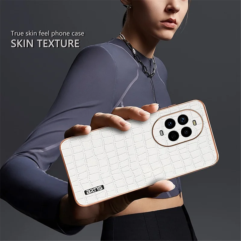 AZNS Per Huawei nova 13 Pro 5G Custodia Texture Coccodrillo Elettroplaccata PU+TPU - Nero