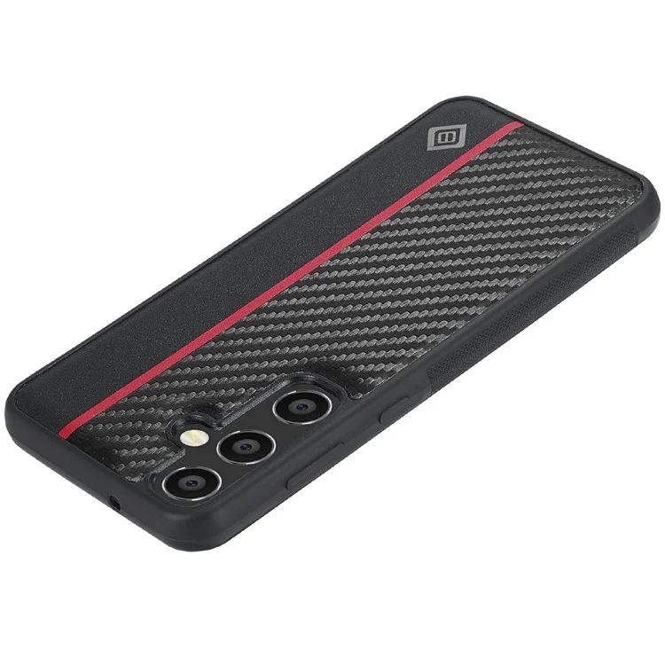 LC.IMEEKE Funda para Samsung Galaxy S25+ Textura de fibra de carbono Cuero+TPU+EVA Cubierta de teléfono