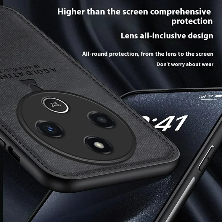 Чехол для телефона Xiaomi Redmi 14C 4G / 14R 5G / Poco C75 4G из искусственной кожи с текстурой ткани и узором оленя - серый