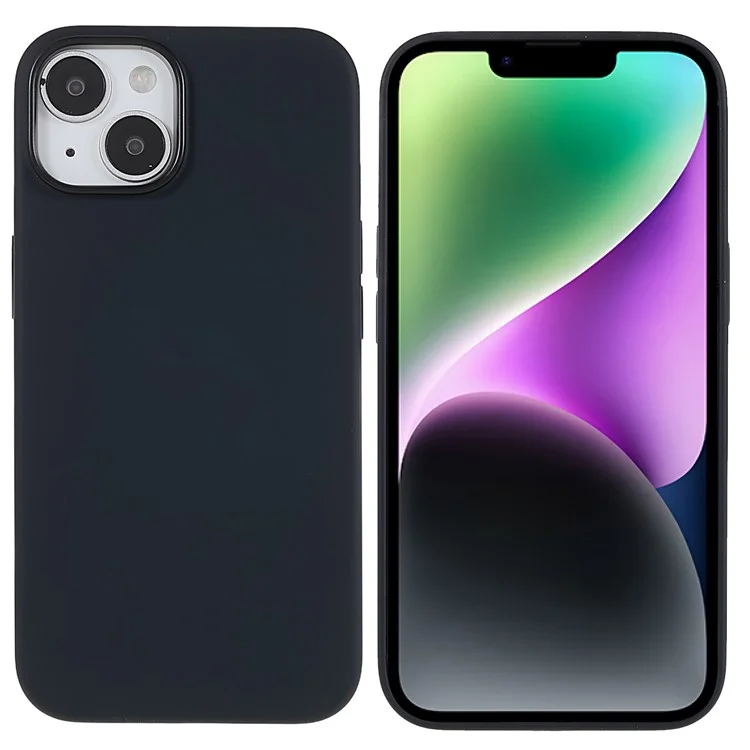 Magnetic Silicone Case for iPhone 14 Anti-Drop Phone Case Anti-Scratch Protective Phone Cover - Black