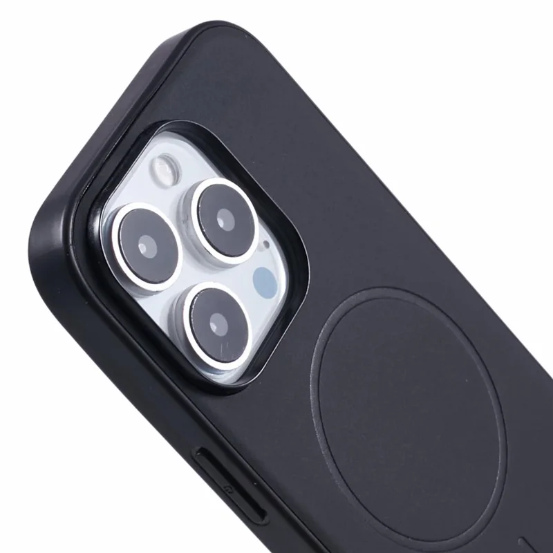 X-LEVEL For iPhone 16 Pro Case Compatible with MagSafe PC+TPU+PU Phone Back Cover - Black
