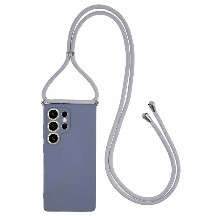 Для Samsung Galaxy S25 Ultra Crossbody Case Гибкая TPU-подкладка Противоударный чехол для телефона - Лавандовый серый