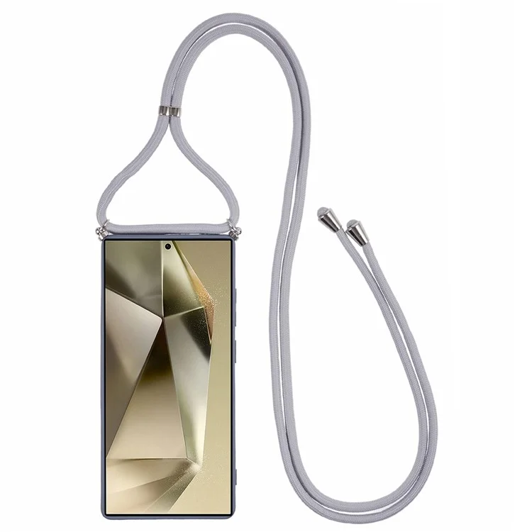 Для Samsung Galaxy S25 Ultra Crossbody Case Гибкая TPU-подкладка Противоударный чехол для телефона - Лавандовый серый