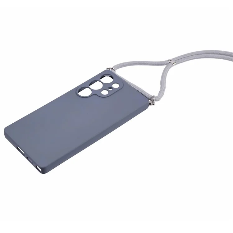 Для Samsung Galaxy S25 Ultra Crossbody Case Гибкая TPU-подкладка Противоударный чехол для телефона - Лавандовый серый