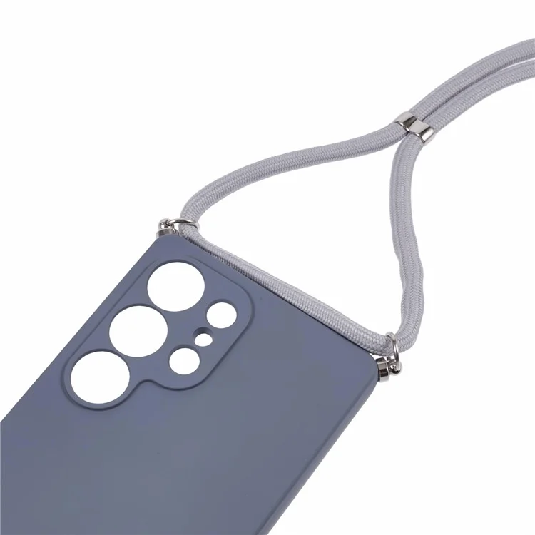 Для Samsung Galaxy S25 Ultra Crossbody Case Гибкая TPU-подкладка Противоударный чехол для телефона - Лавандовый серый