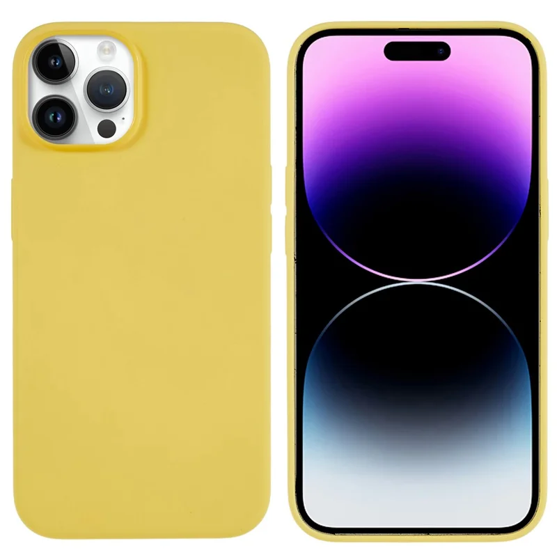 Magnetic Phone Case for iPhone 14 Pro Anti-Fall Silicone Case Anti-Scratch Protective Phone Cover - Yellow