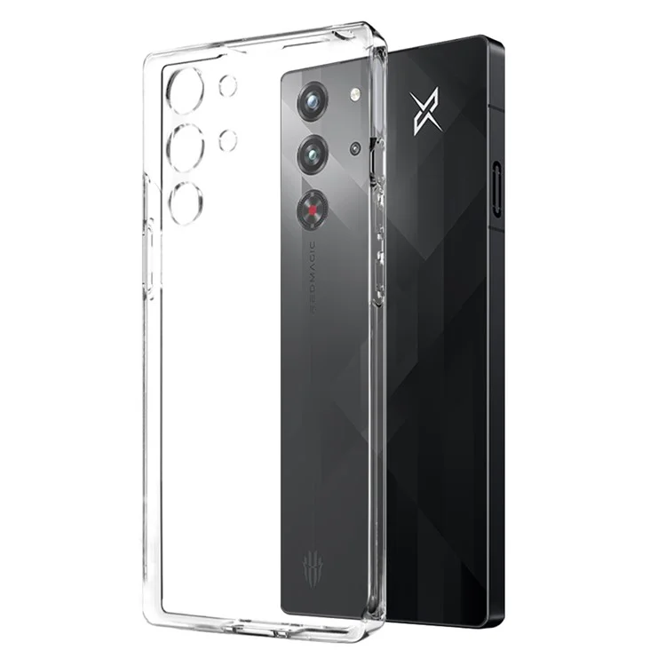 Étui transparent en TPU souple avec protecteur d'écran en verre trempé pour ZTE nubia Red Magic 10 Pro 5G / 10 Pro+ 5G