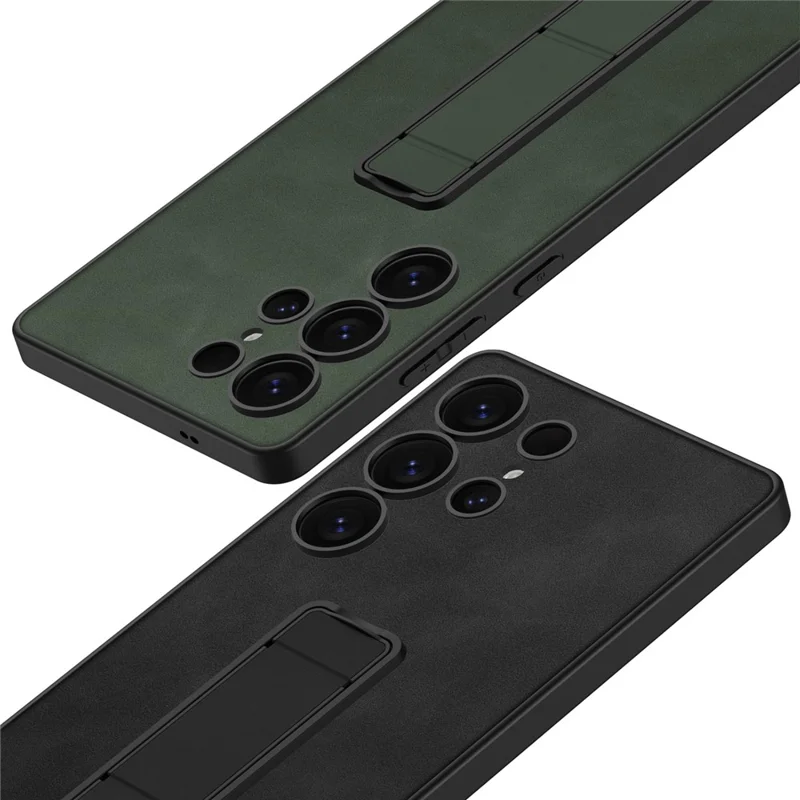 GKK For Samsung Galaxy S25 Ultra Skin-Feel Matte Phone Case Folding Kickstand - Brown