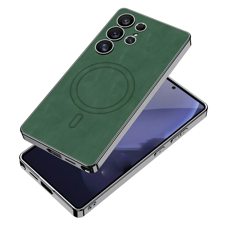 Чехол GKK для Samsung Galaxy S25 Ultra совместимый с MagSafe, гибридный матовый чехол для телефона - коричневый
