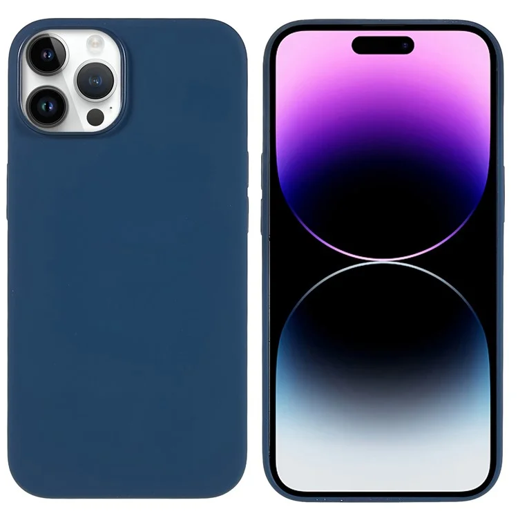 Anti-Fall Phone Case for iPhone 14 Pro Max Magnetic Silicone Case Anti-Scratch Protective Phone Cover - Blue