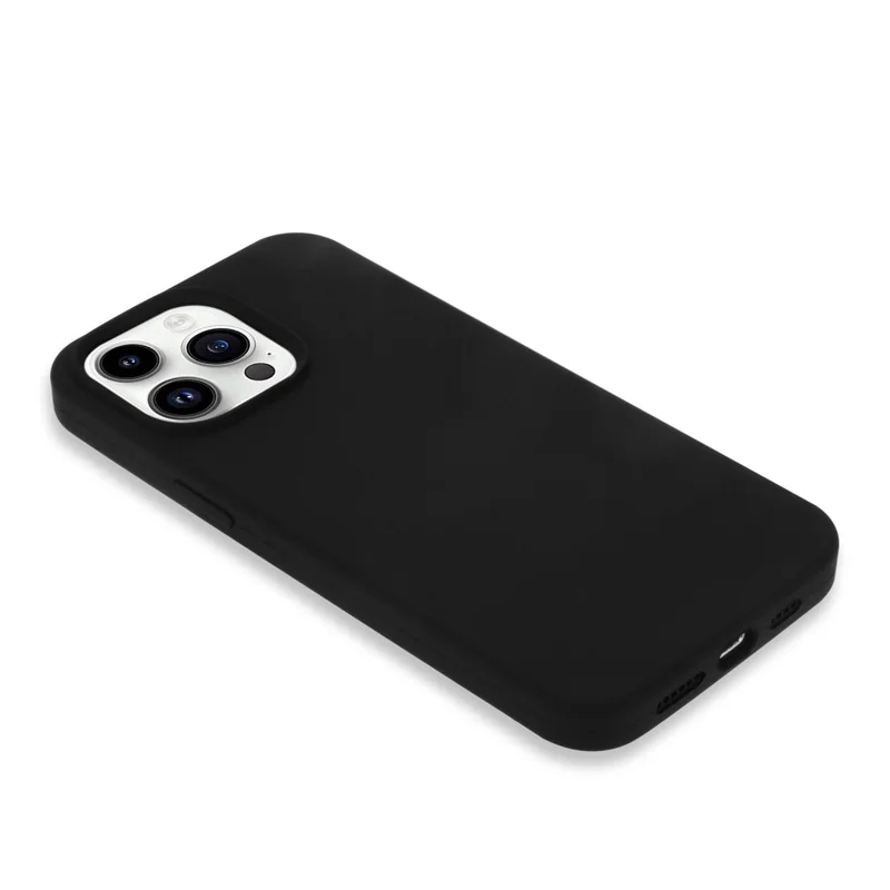 Funda para iPhone 14 Pro a prueba de golpes de silicona suave - Negro