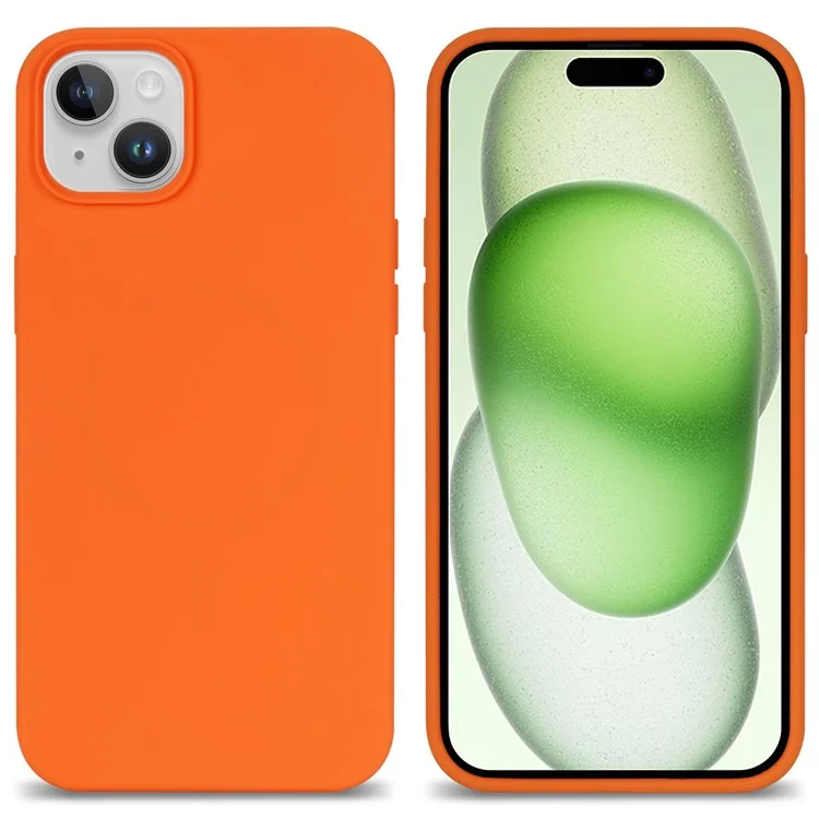 Чехол для iPhone 14 ударопрочный мягкий силиконовый - оранжевый