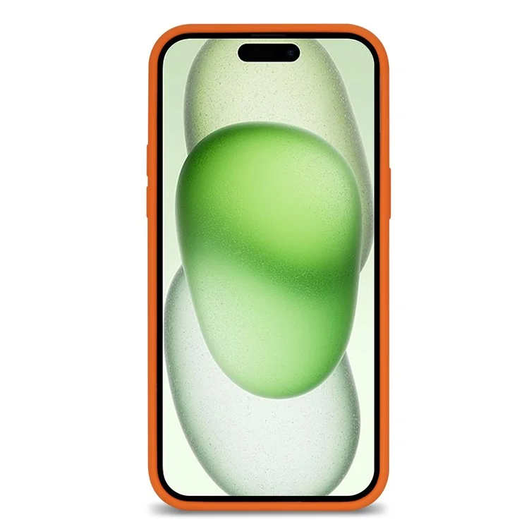 Чехол для iPhone 14 ударопрочный мягкий силиконовый - оранжевый