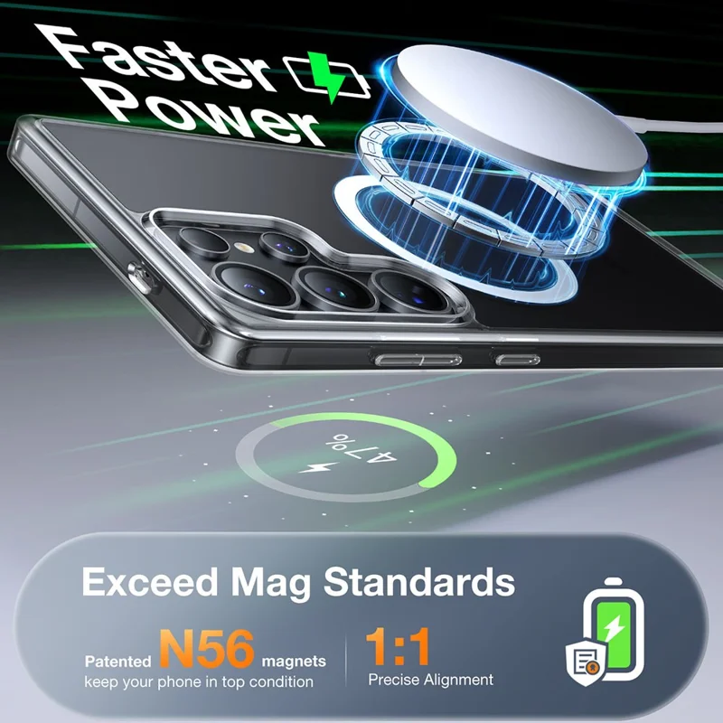 TORRAS Guardian-Mag Series For Samsung Galaxy S25 Ultra Magnetic Case Skin-Touch Matte PC + TPU Phone Cover - Transparent