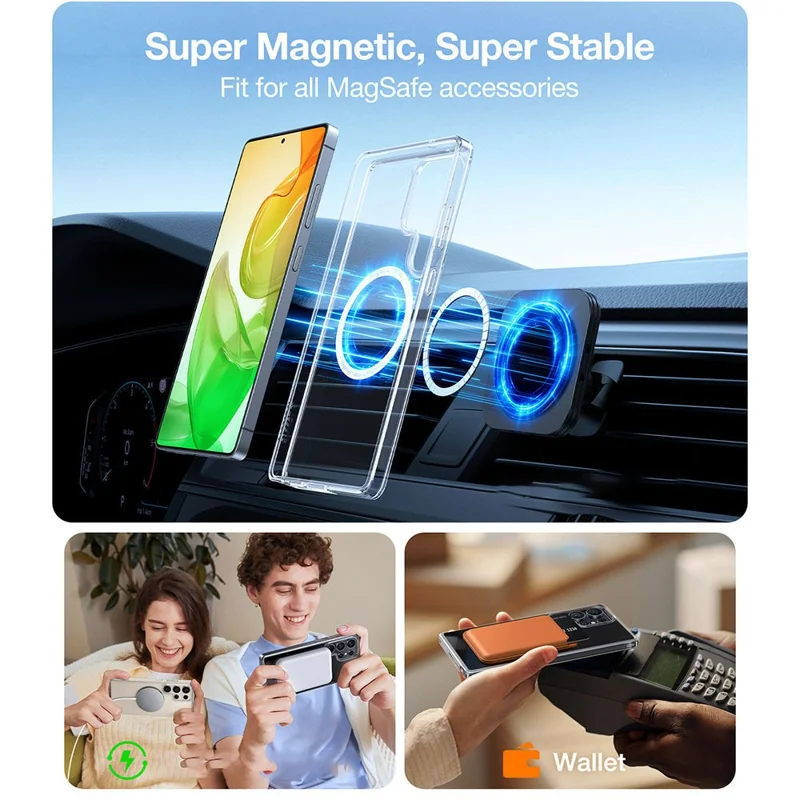 TORRAS Guardian-Mag Series For Samsung Galaxy S25 Ultra Magnetic Case Skin-Touch Matte PC + TPU Phone Cover - Transparent