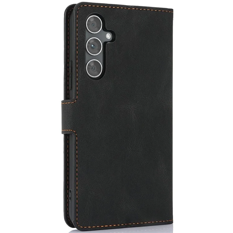 For Samsung Galaxy A56 5G Case PU Leather Phone Cover with Wallet Stand View - Black