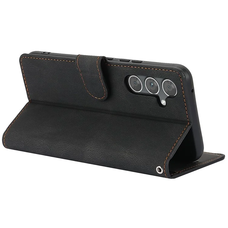 For Samsung Galaxy A56 5G Case PU Leather Phone Cover with Wallet Stand View - Black