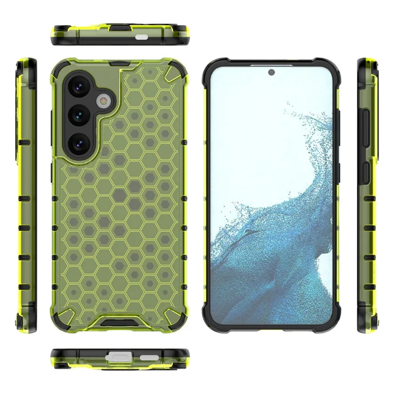 For Samsung Galaxy A26 5G Case PC+TPU Phone Cover Honeycomb Shape - Green